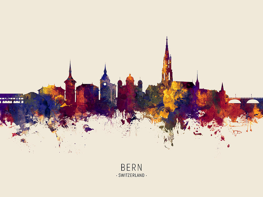 Bern Switzerland Skyline #28 Digital Art by Michael Tompsett