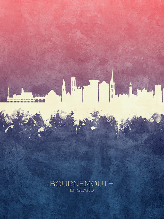 Bournemouth England Skyline #28 Digital Art by Michael Tompsett