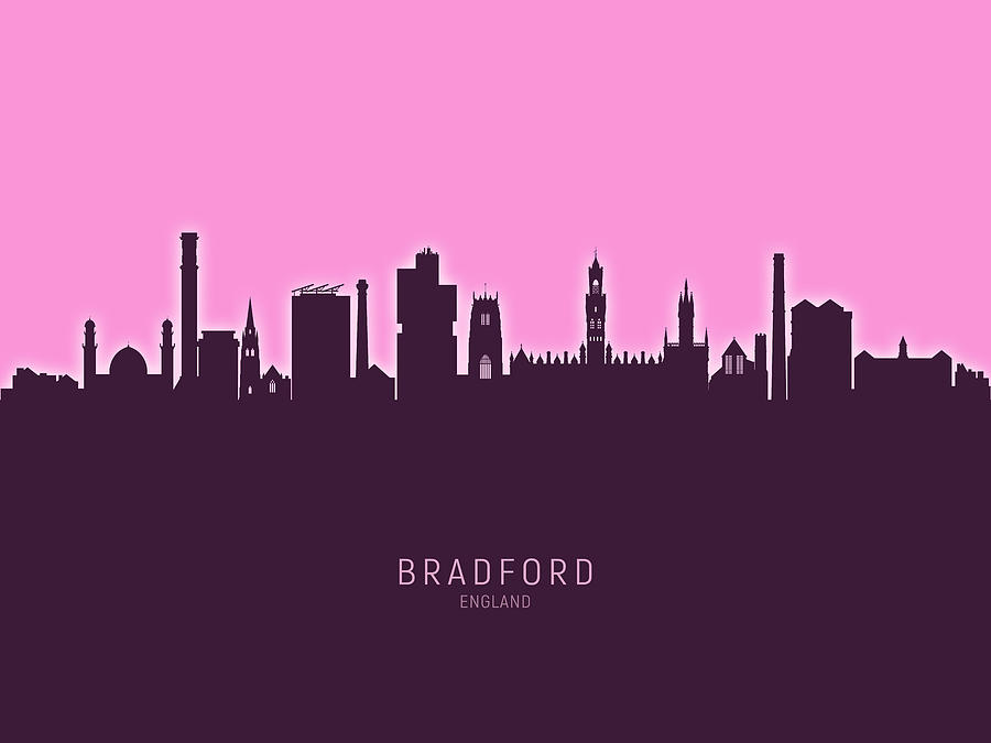 Skyline Digital Art - Bradford England Skyline #28 by Michael Tompsett