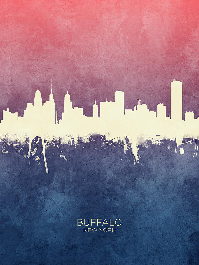 Buffalo New York Skyline #28 Digital Art by Michael Tompsett