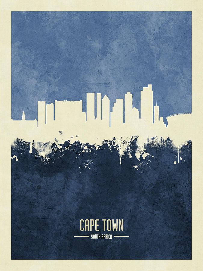 Cape Town South Africa Skyline Digital Art by Michael Tompsett - Pixels