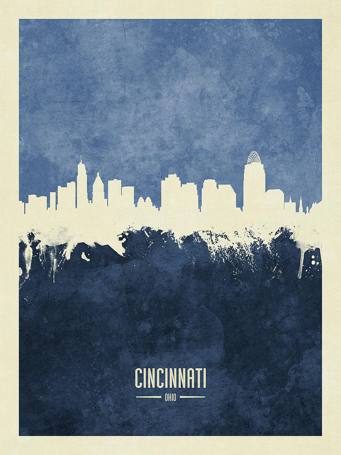 Cincinnati Ohio Skyline #28 Digital Art by Michael Tompsett