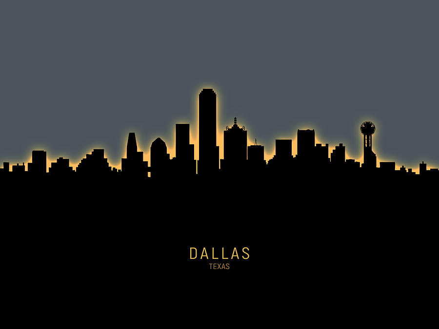 Dallas Texas Skyline #28 Digital Art by Michael Tompsett