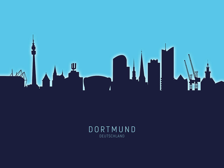 Dortmund Germany Skyline Digital Art By Michael Tompsett