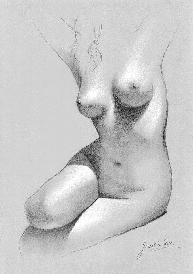 Female Nude Drawing - Female Nude #28 by Ewa Gawlik