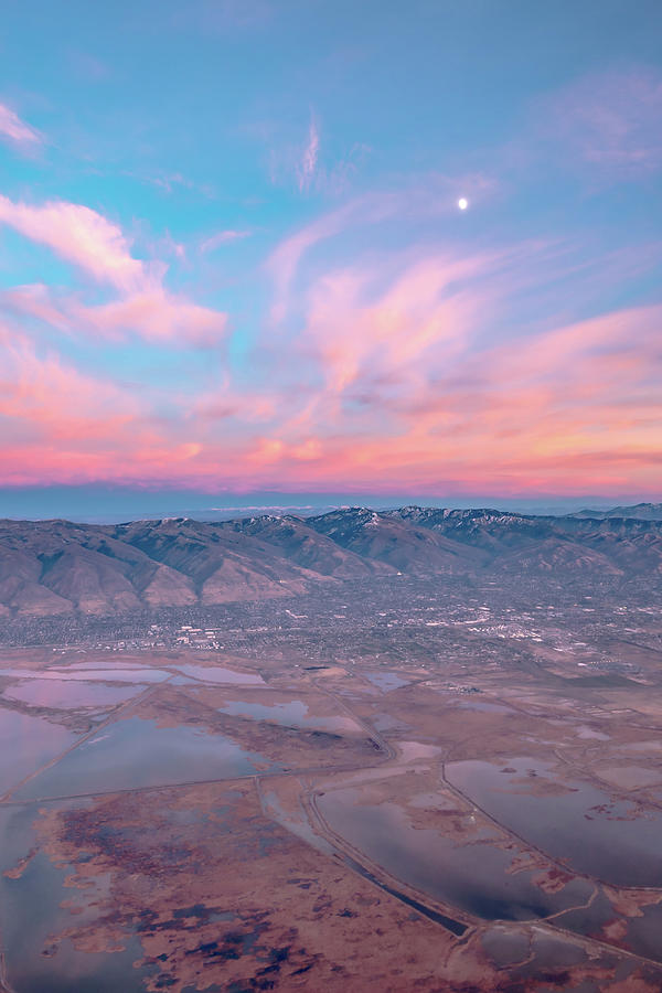 Flying Over Rockies In Airplane From Salt Lake City At Sunset #28 Photograph by Alex Grichenko