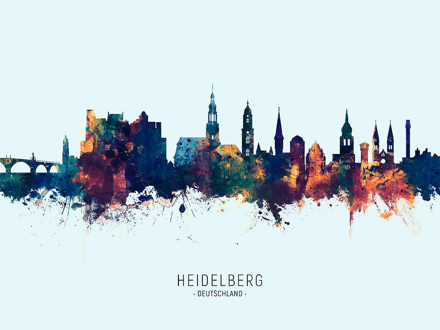 Heidelberg Germany Skyline #28 Digital Art by Michael Tompsett