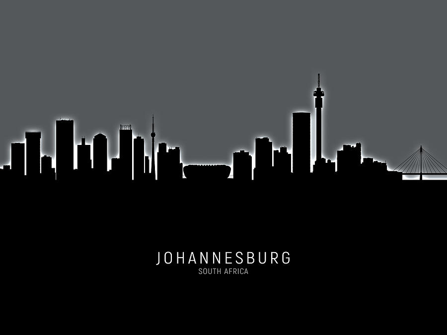 Johannesburg South Africa Skyline #28 Digital Art by Michael Tompsett
