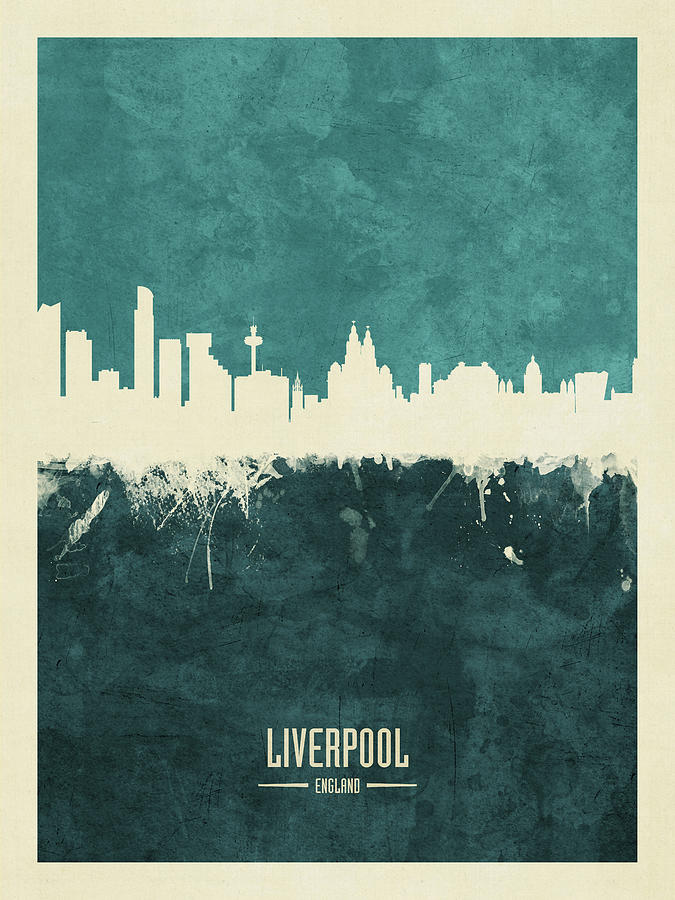 Skyline Digital Art - Liverpool England Skyline #28 by Michael Tompsett