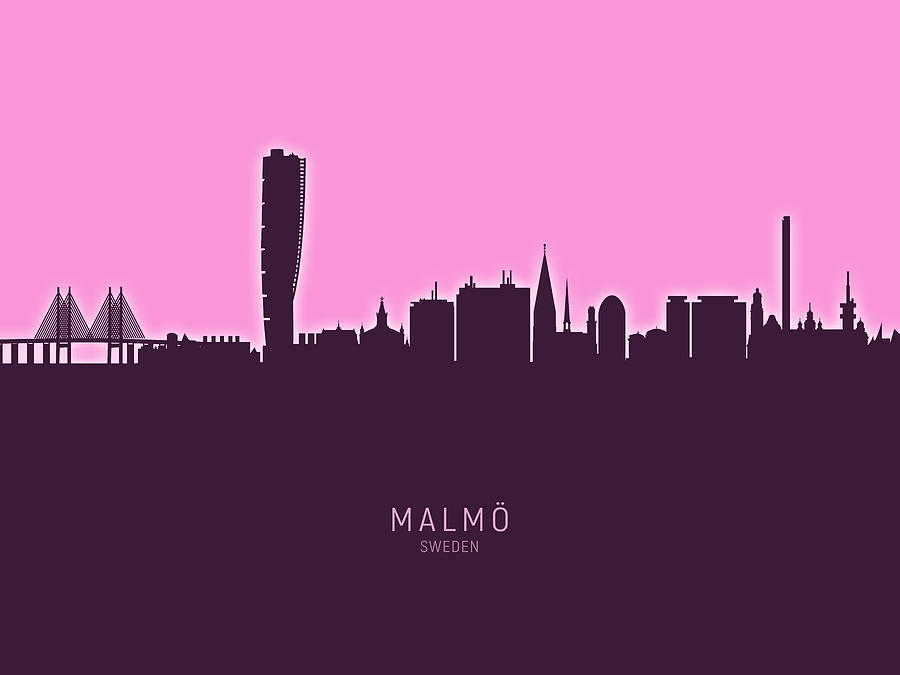 Malmo Sweden Skyline #28 Digital Art by Michael Tompsett