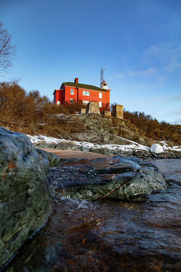 Marquette Harbor Lighthouse along Lake Superior in Marquette Michigan in the winter #28 Photograph by Eldon McGraw
