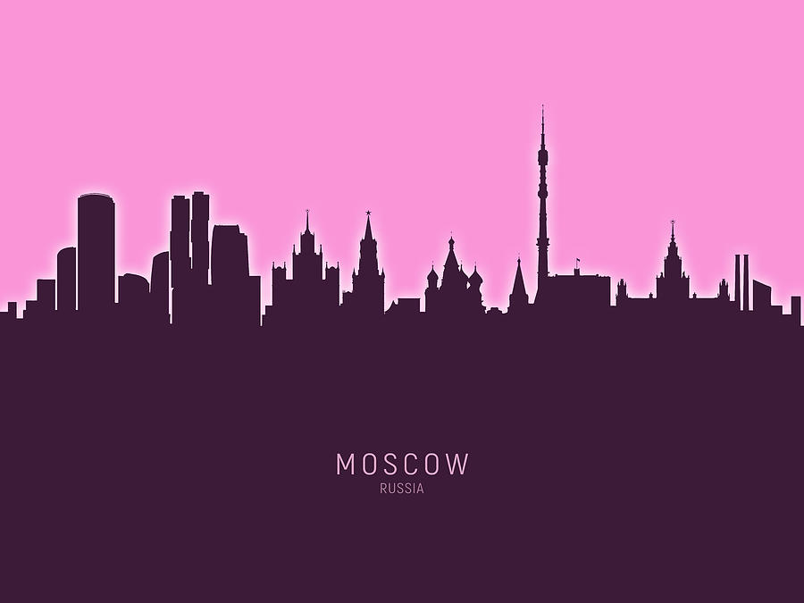 Moscow Digital Art - Moscow Russia Skyline #28 by Michael Tompsett