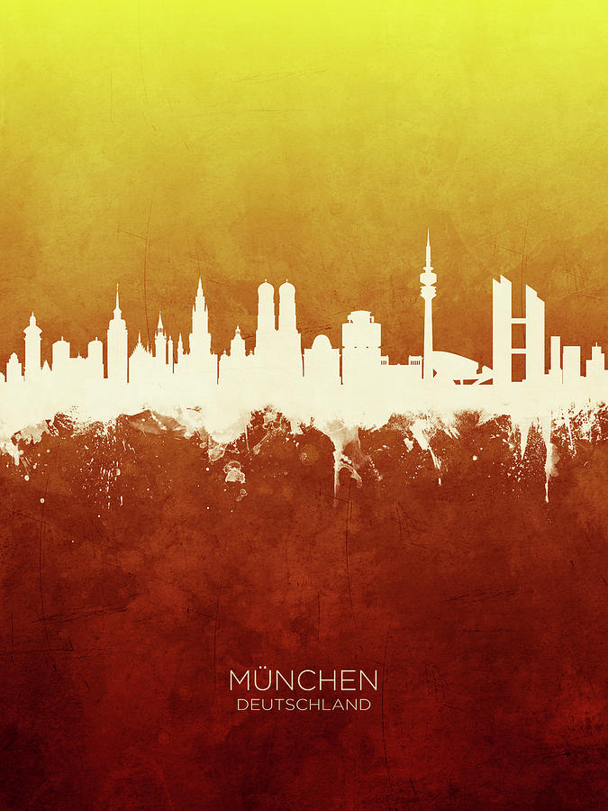 Munich Germany Skyline #28 Digital Art by Michael Tompsett
