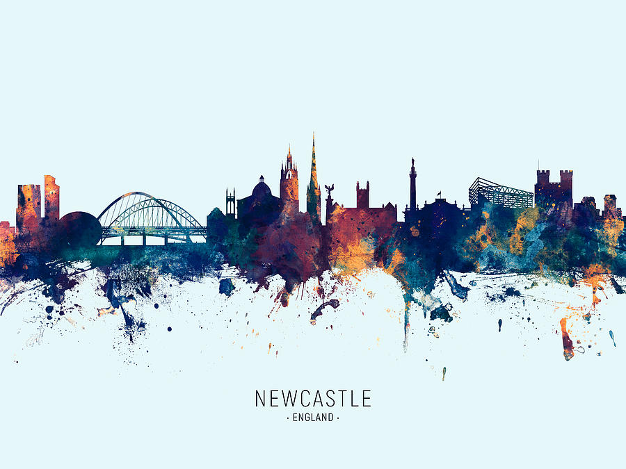 Newcastle England Skyline #28 Digital Art by Michael Tompsett