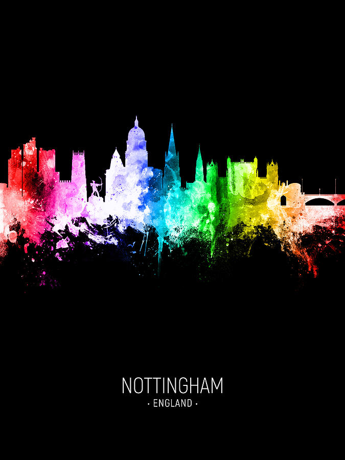 Nottingham England Skyline #28 Digital Art by Michael Tompsett
