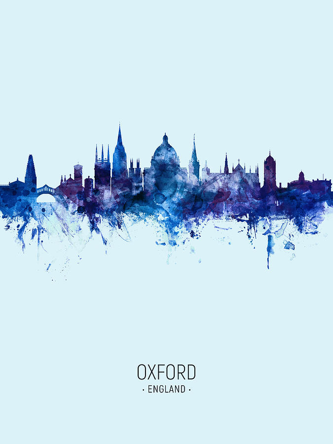 Skyline Digital Art - Oxford England Skyline #28 by Michael Tompsett