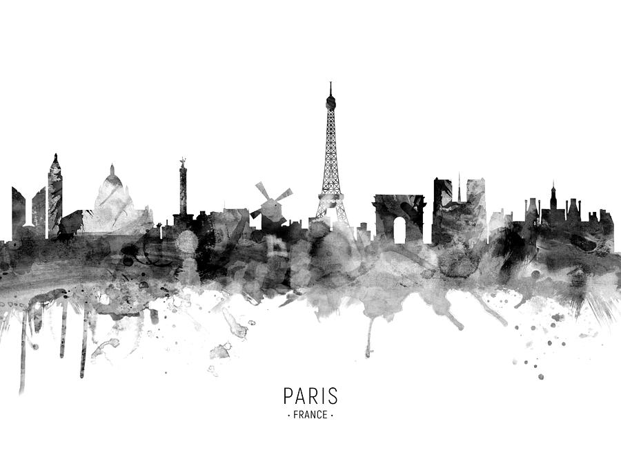 Paris Digital Art - Paris France Skyline by Michael Tompsett