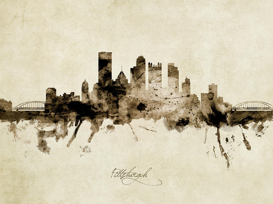 Pittsburgh Pennsylvania Skyline #28 Digital Art by Michael Tompsett