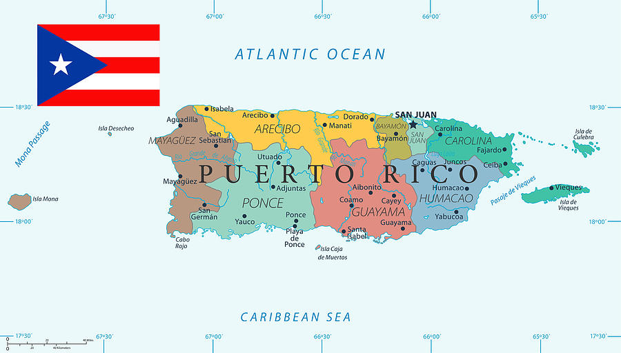 28 - Puerto Rico - Color2 10 Drawing by Pop_jop