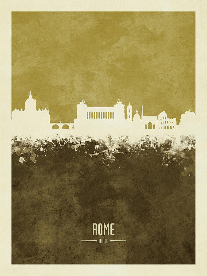 Rome Italy Skyline #28 Digital Art by Michael Tompsett