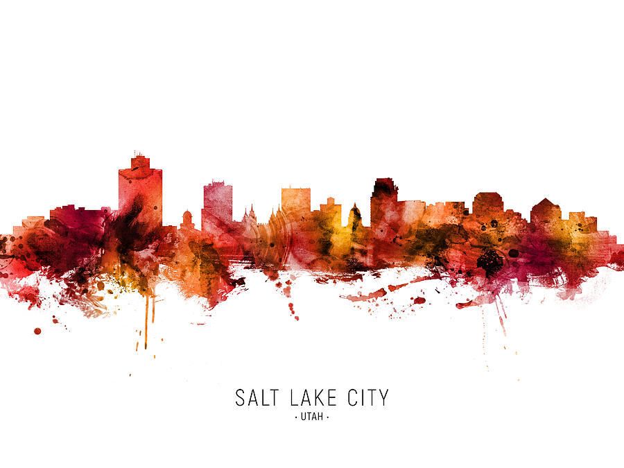 Salt Lake City Utah Skyline #28 Digital Art by Michael Tompsett
