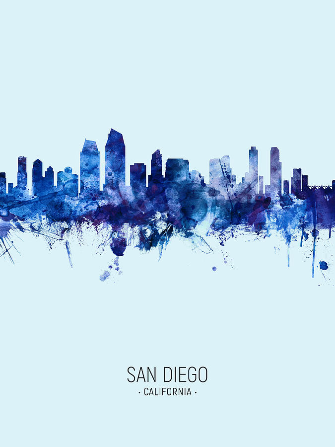 San Diego California Skyline #28 Digital Art by Michael Tompsett - Fine ...