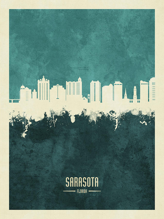 Sarasota Florida Skyline #28 Digital Art by Michael Tompsett