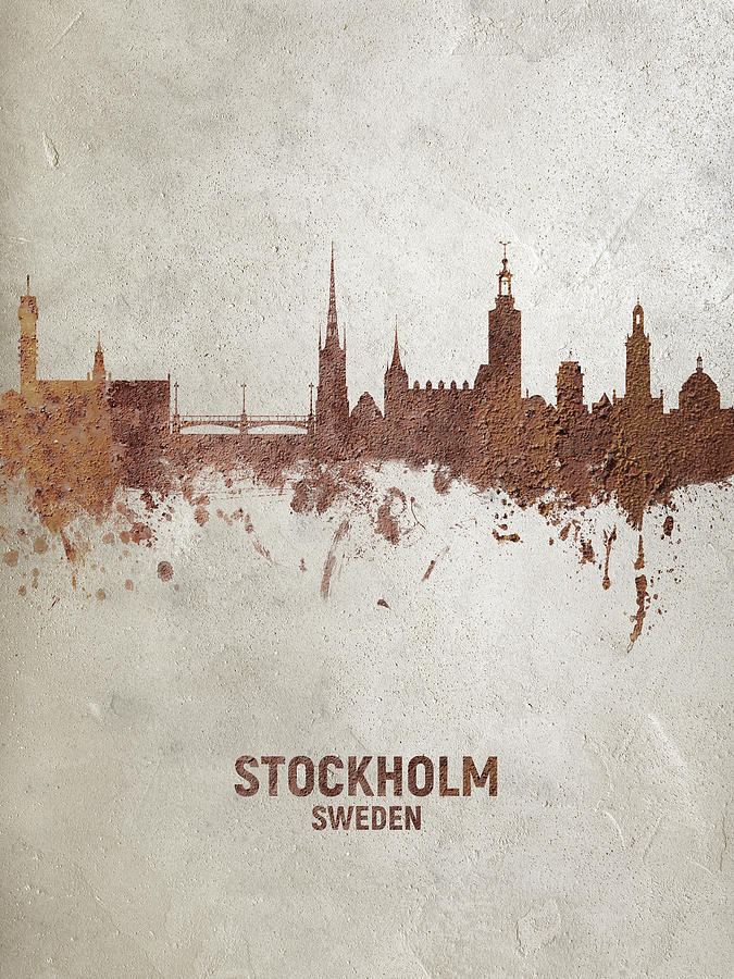 Stockholm Sweden Skyline #28 Digital Art by Michael Tompsett