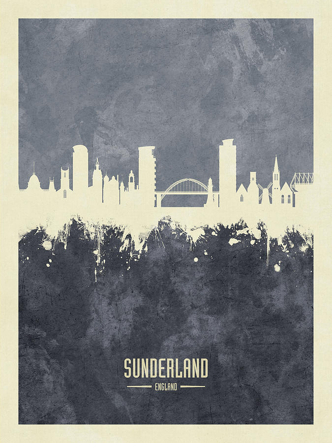 Sunderland England Skyline #28 Digital Art by Michael Tompsett
