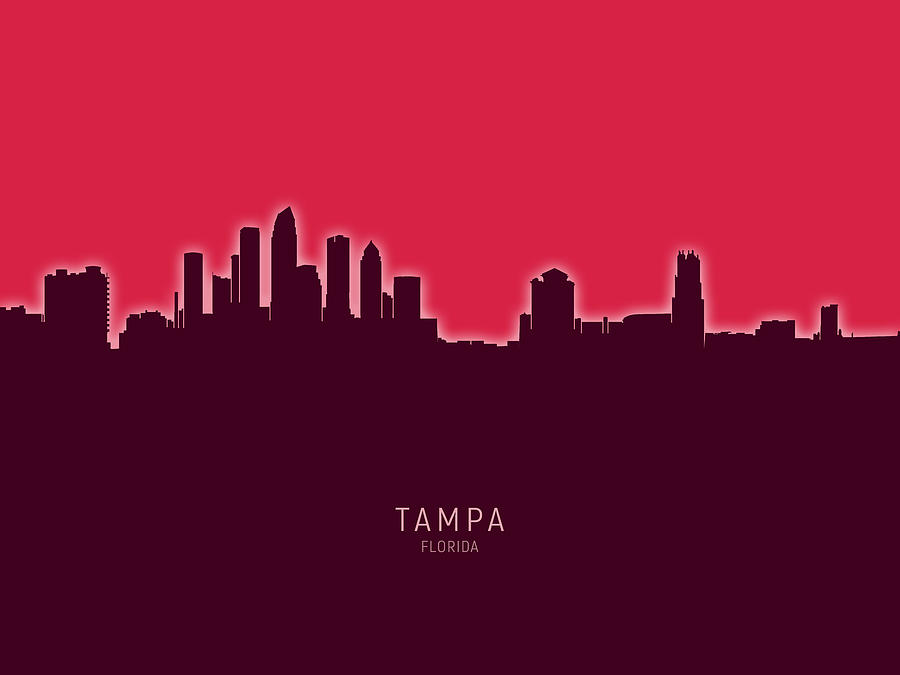 Tampa Florida Skyline #28 Digital Art by Michael Tompsett