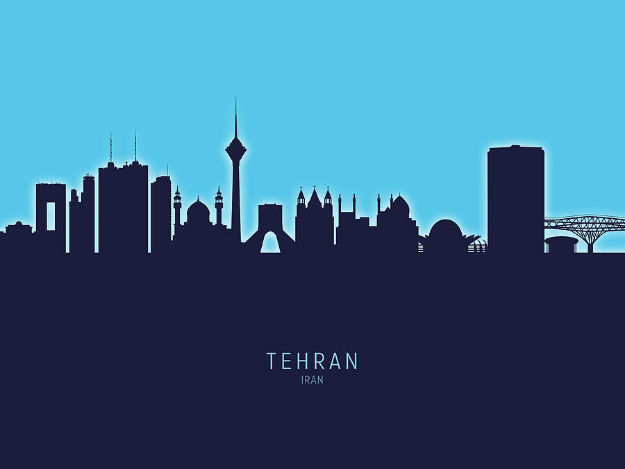 Tehran Iran Skyline #28 Digital Art by Michael Tompsett