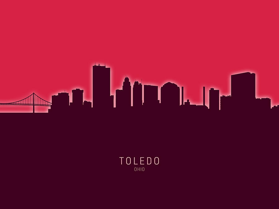 Toledo Ohio Skyline #28 Digital Art by Michael Tompsett