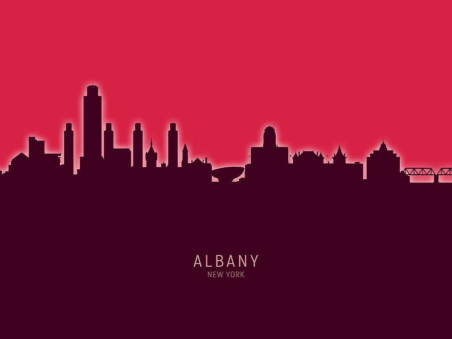 Albany New York Skyline #29 Digital Art by Michael Tompsett