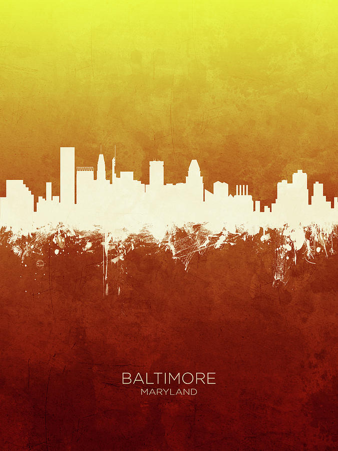 Baltimore Maryland Skyline #29 Digital Art by Michael Tompsett - Pixels