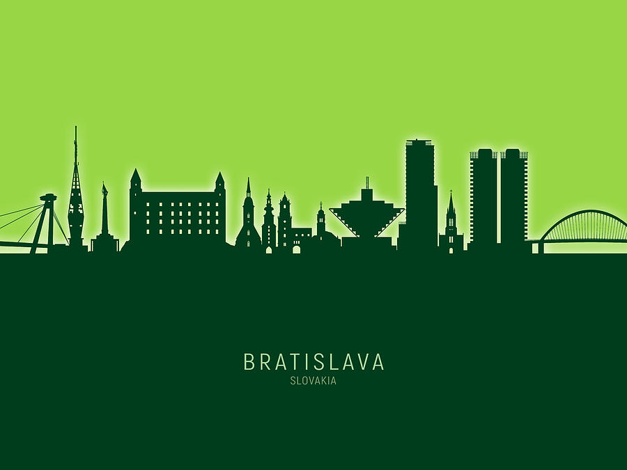 Bratislava Slovakia Skyline #29 Digital Art by Michael Tompsett