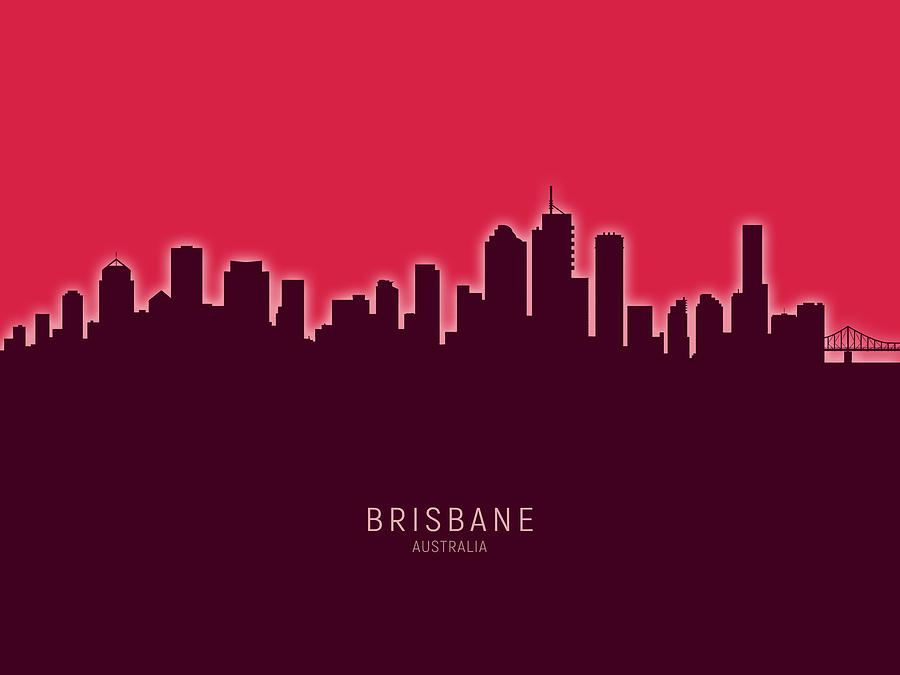 Brisbane Australia Skyline #29 Digital Art by Michael Tompsett
