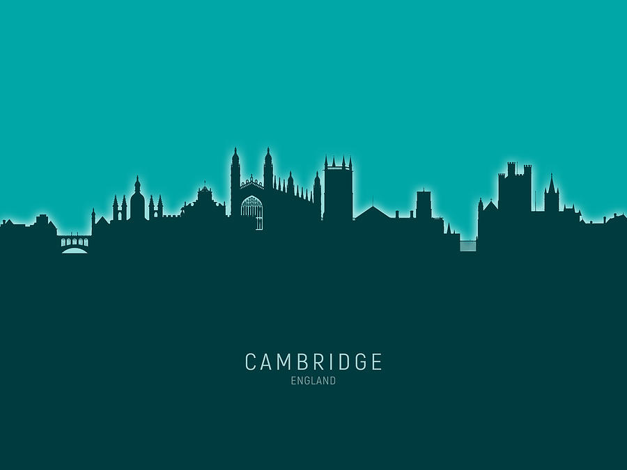 Cambridge Digital Art - Cambridge England Skyline #29 by Michael Tompsett