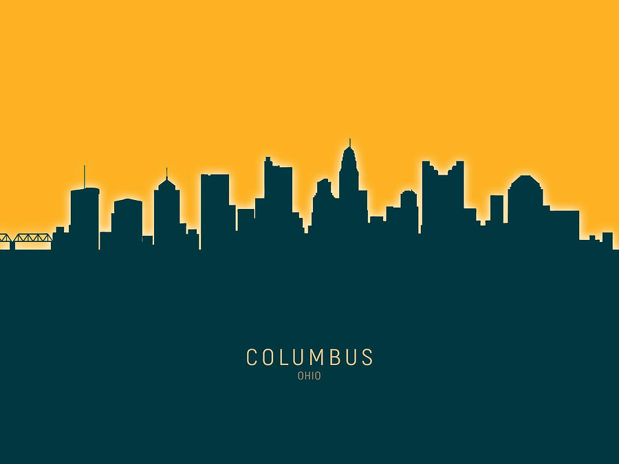 Columbus Digital Art - Columbus Ohio Skyline #29 by Michael Tompsett