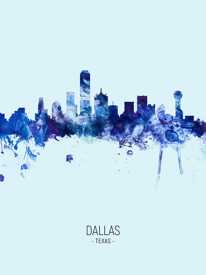 Dallas Texas Skyline #29 Digital Art by Michael Tompsett