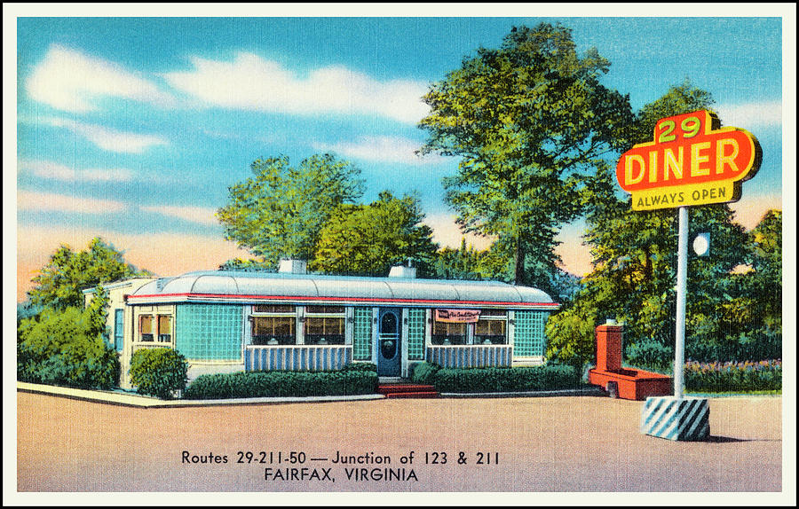 Vintage Photograph - 29 Diner Fairfax Virginia Retro Vintage Americana by Carol Japp