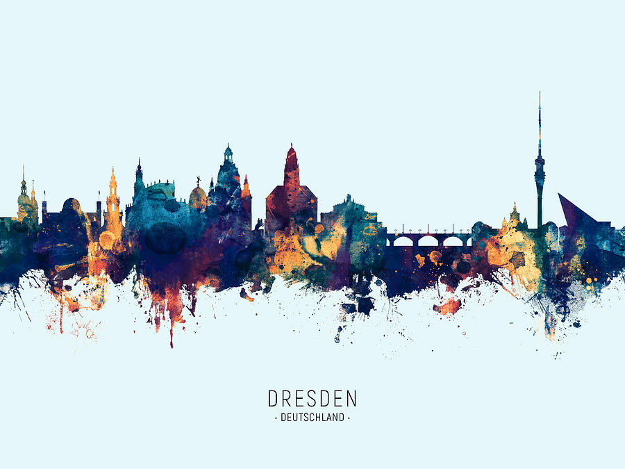 Dresden Germany Skyline #29 Digital Art by Michael Tompsett