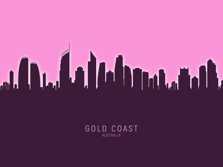 Gold Coast Australia Skyline #29 Digital Art by Michael Tompsett