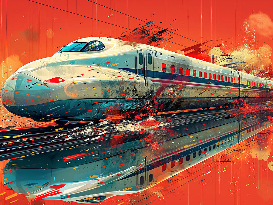 Japanese Bullet Train Art #29 Mixed Media by Stephen Smith Galleries ...