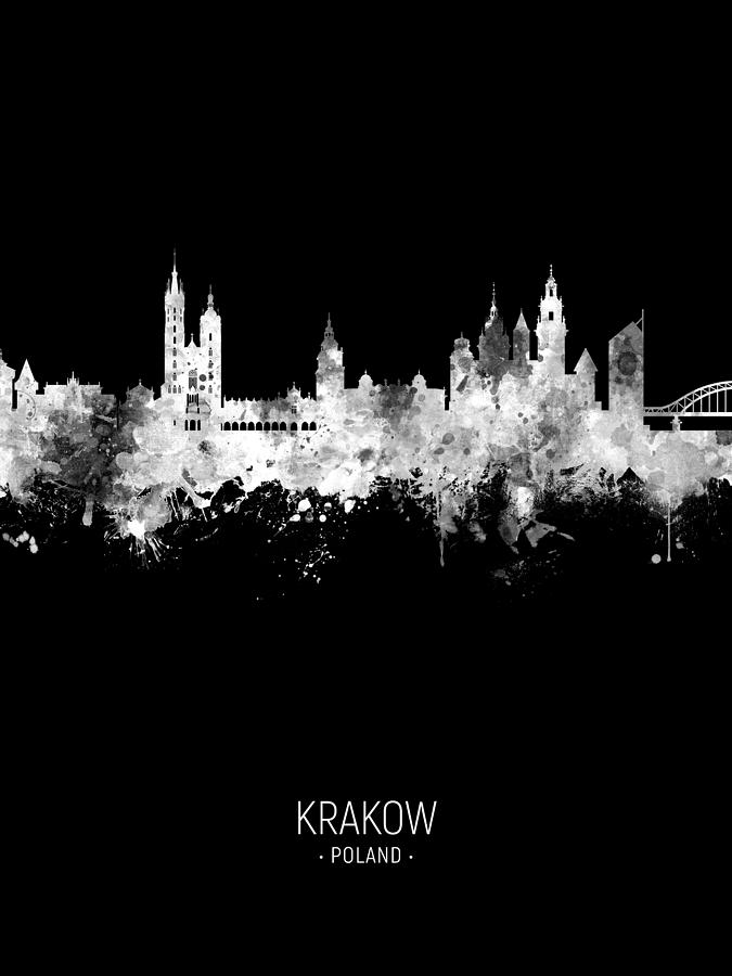 Krakow Poland Skyline #29 Digital Art by Michael Tompsett