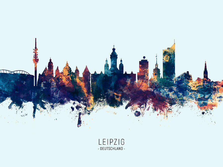 Leipzig Germany Skyline #29 Digital Art by Michael Tompsett
