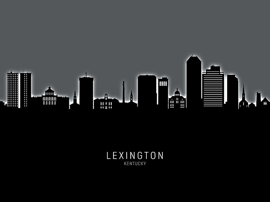 Lexington Digital Art - Lexington Kentucky Skyline #32 by Michael Tompsett