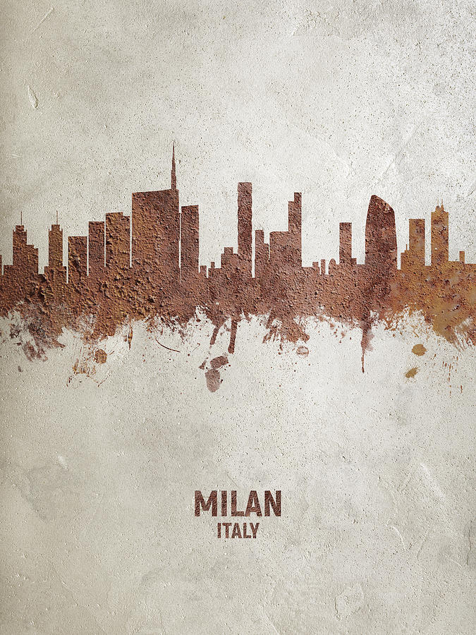 Milan Italy Skyline #29 Digital Art by Michael Tompsett