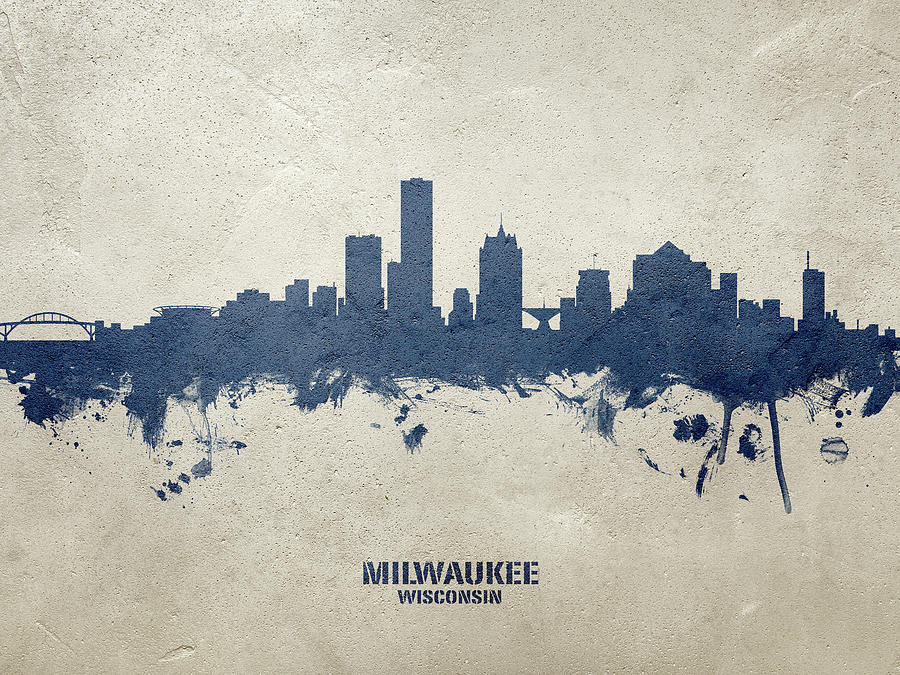 Milwaukee Digital Art - Milwaukee Wisconsin Skyline #29 by Michael Tompsett