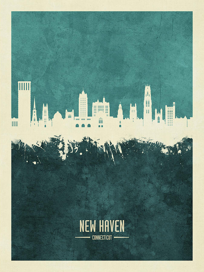 New Haven Connecticut Skyline #29 Digital Art by Michael Tompsett