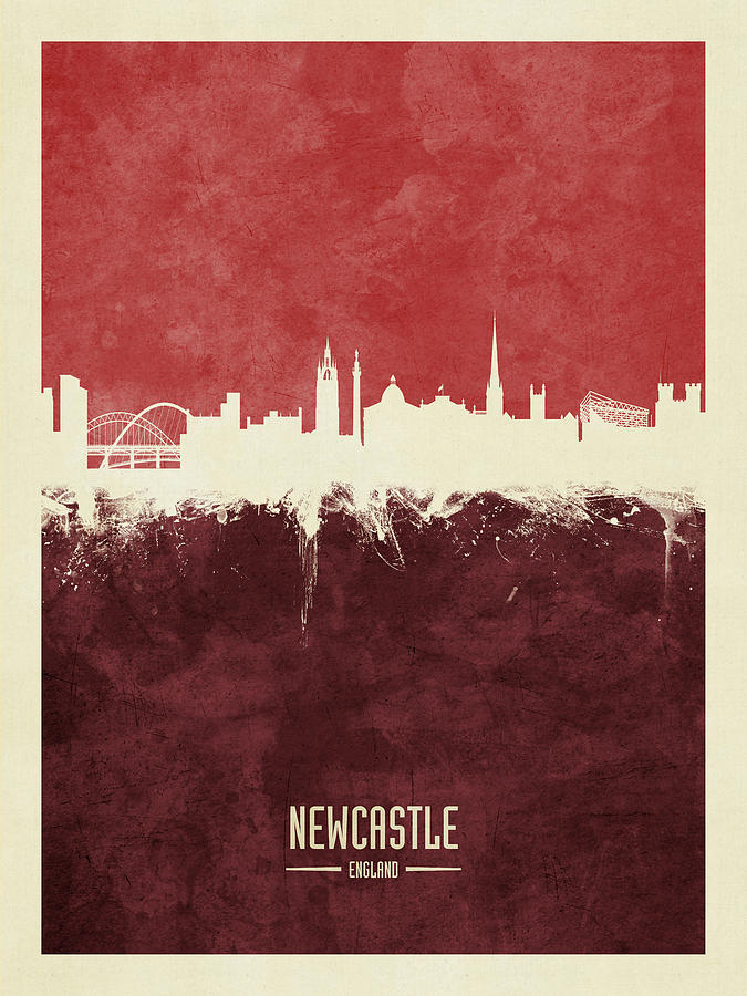 Skyline Digital Art - Newcastle England Skyline #29 by Michael Tompsett
